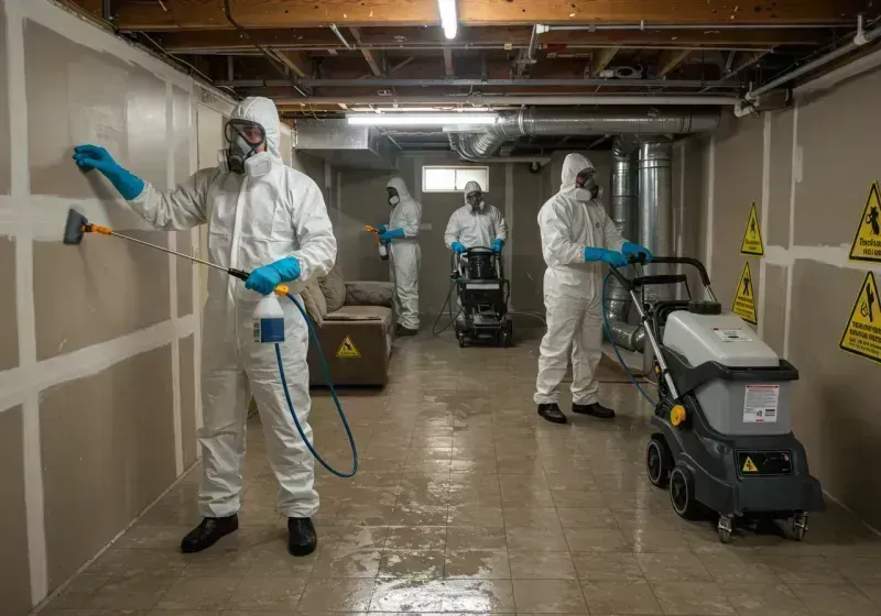 Basement Moisture Removal and Structural Drying process in Richmond County, NC